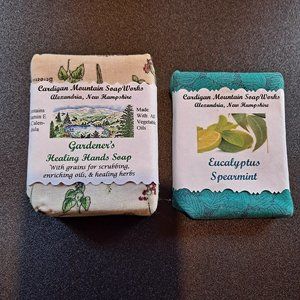 2 Bars Handmade Soap Eucalyptus Spearmint & Gardener's Healing Hands Soap